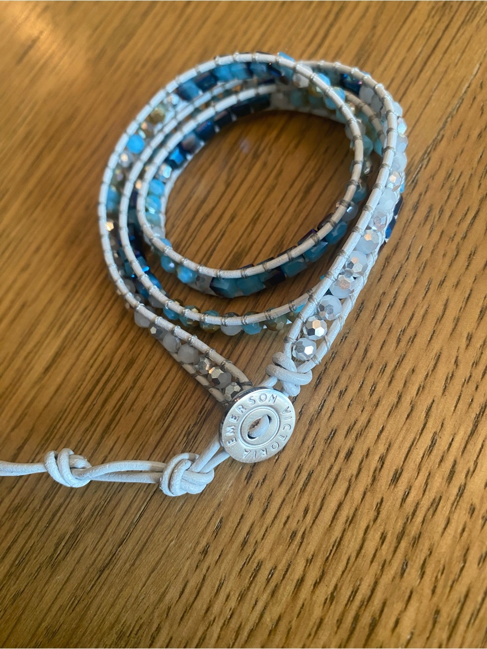 Victoria Emerson Blue Beaded Wrap Bracelet